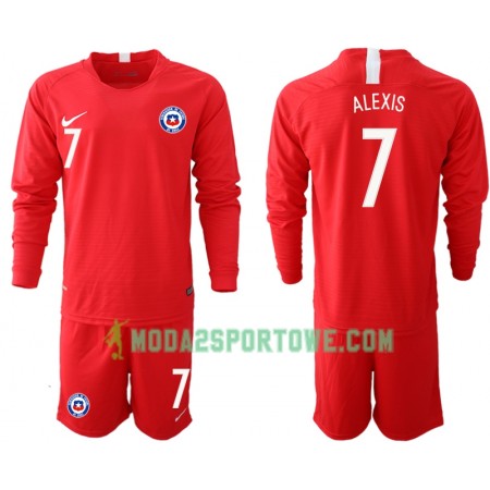 Koszulka Chile ALEXIS 7 Dziecięcy Domowe Stroje Piłkarskie 2018/19 Długi Rękaw